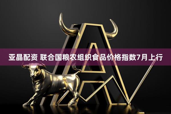 亚晶配资 联合国粮农组织食品价格指数7月上行